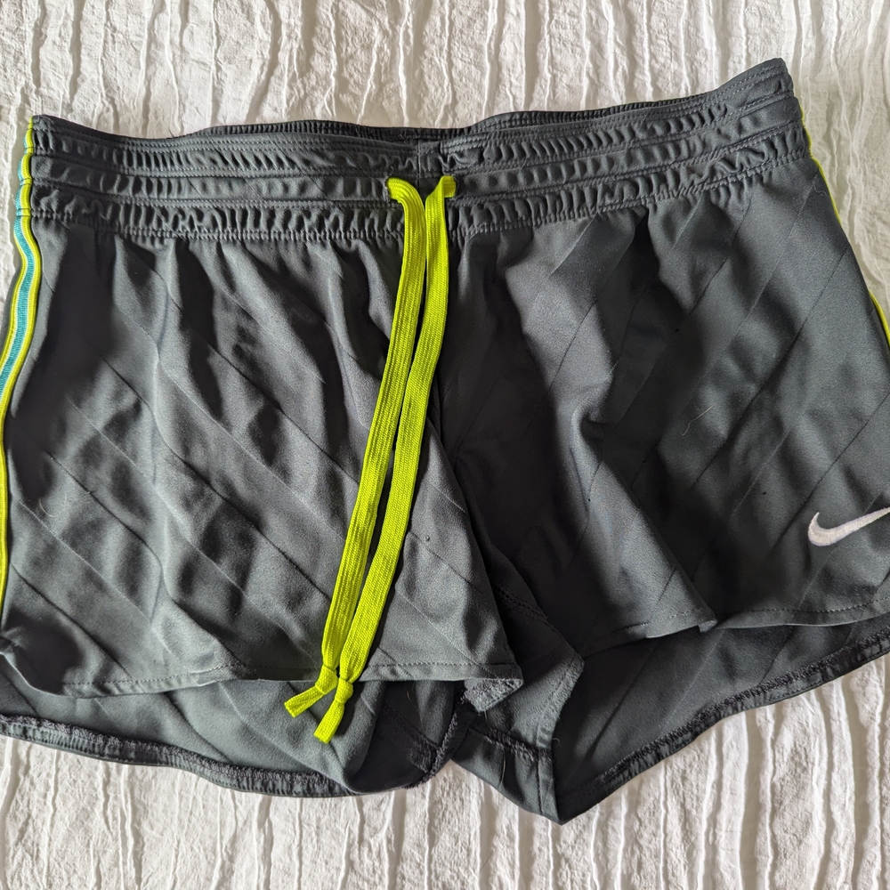 Nike Dark Gray Shorts with Neon Yellow Details